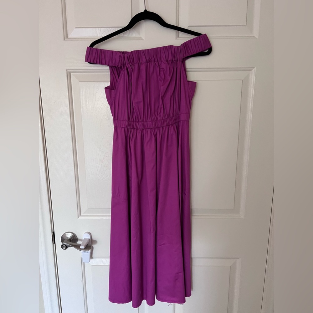 Maeve off the shoulder dress with pockets XS